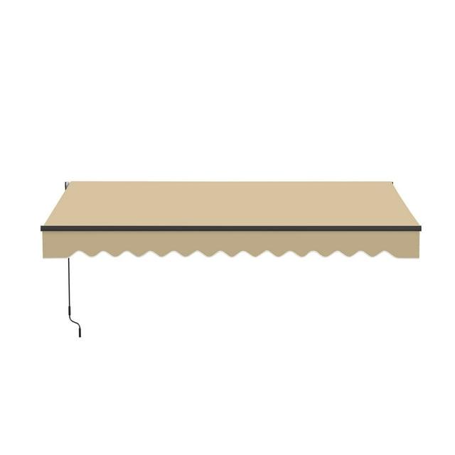 Retractable Home Patio Awning | Deck Canopy |UV Protection Sunshade | Manual Black Frame | Upgraded 2024