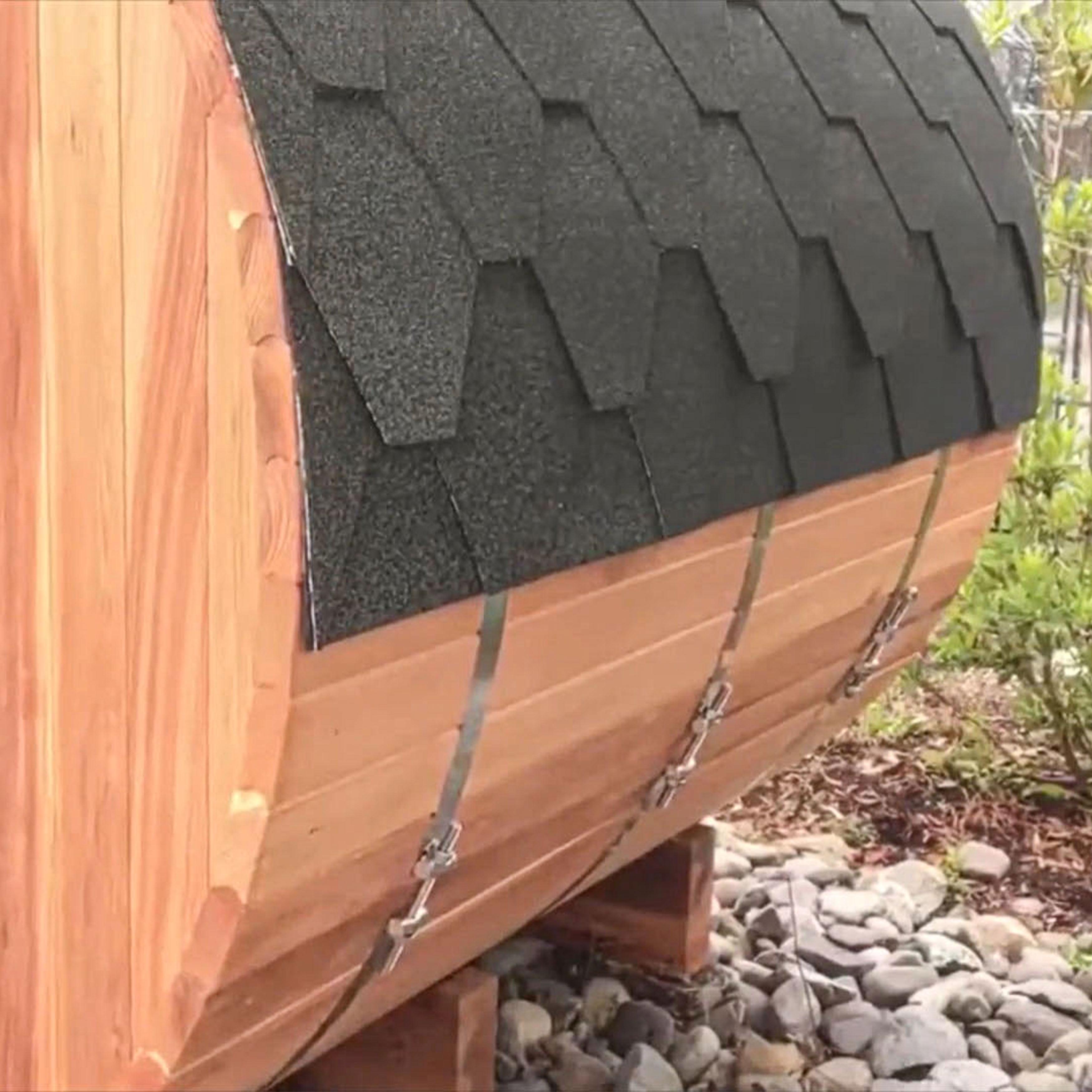 ALEKO SB8CPSSNG Shingle Blue Bitumen Sauna Roof Set Barrel Sauna