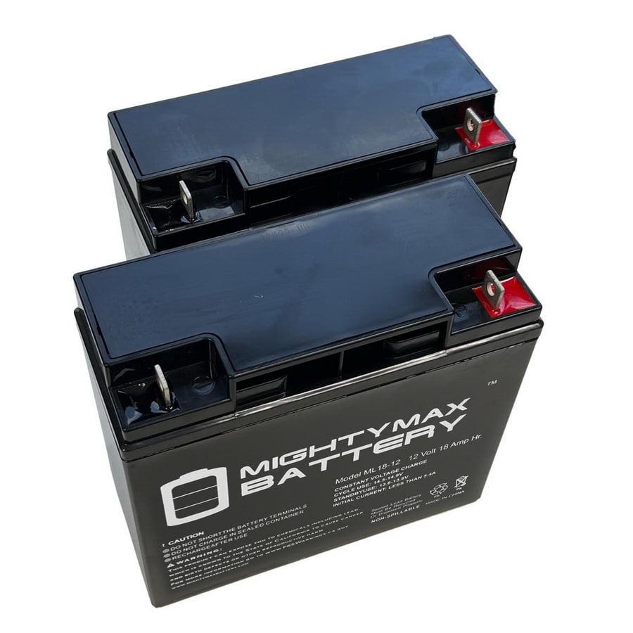 Set of 2 Black 18AH 12V Gate Opener Batteries