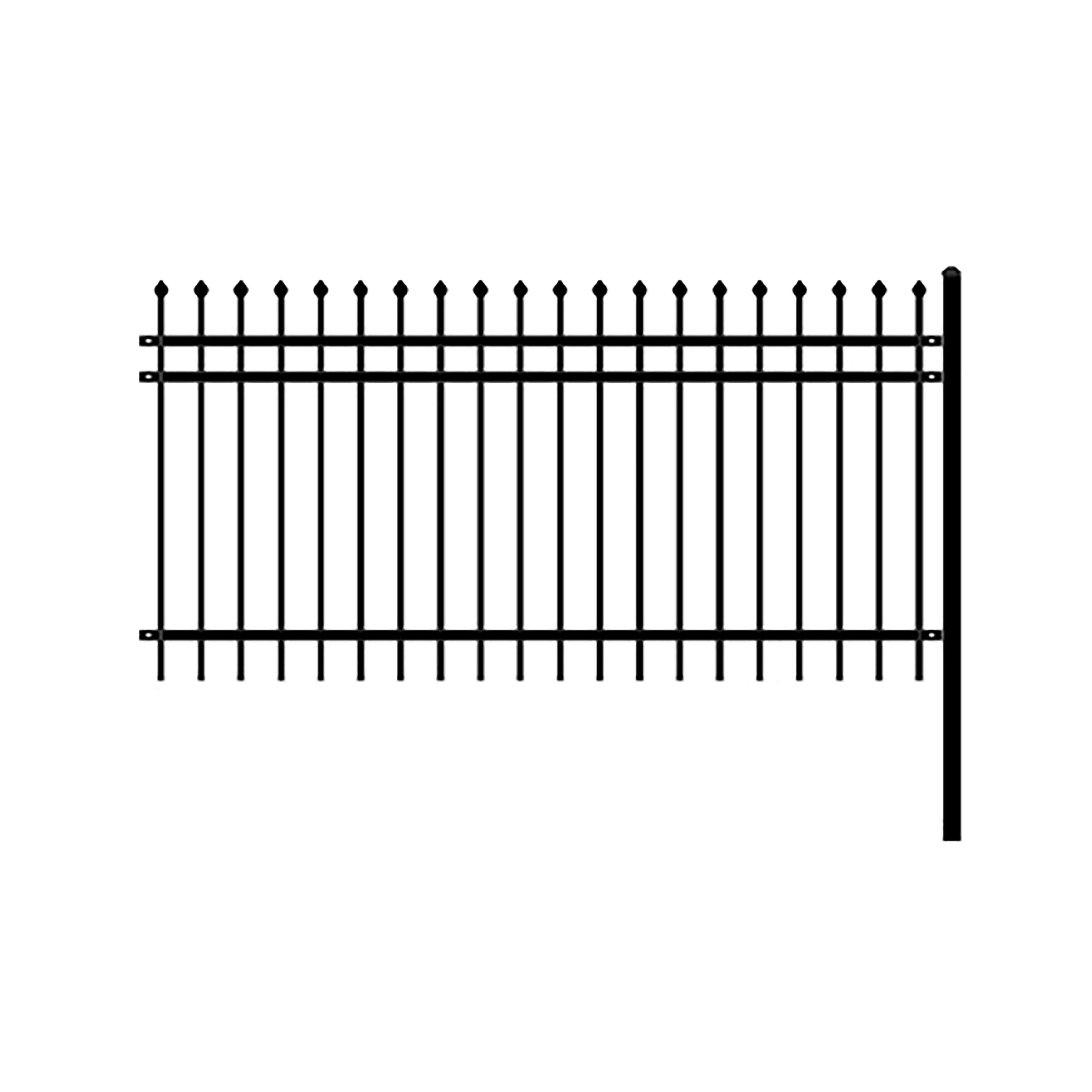 Rome Style Black Steel Garden Fence 8 x 4 ft