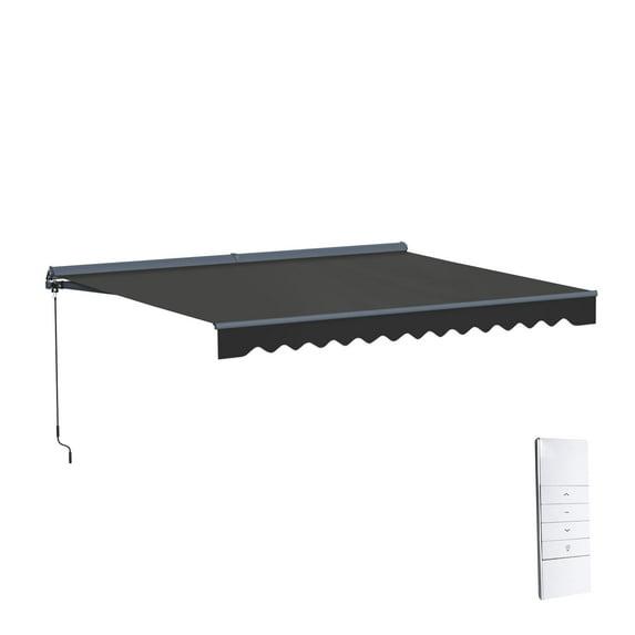 Semi-Cassette Patio Awning with LED Lights - Moroccan Collection