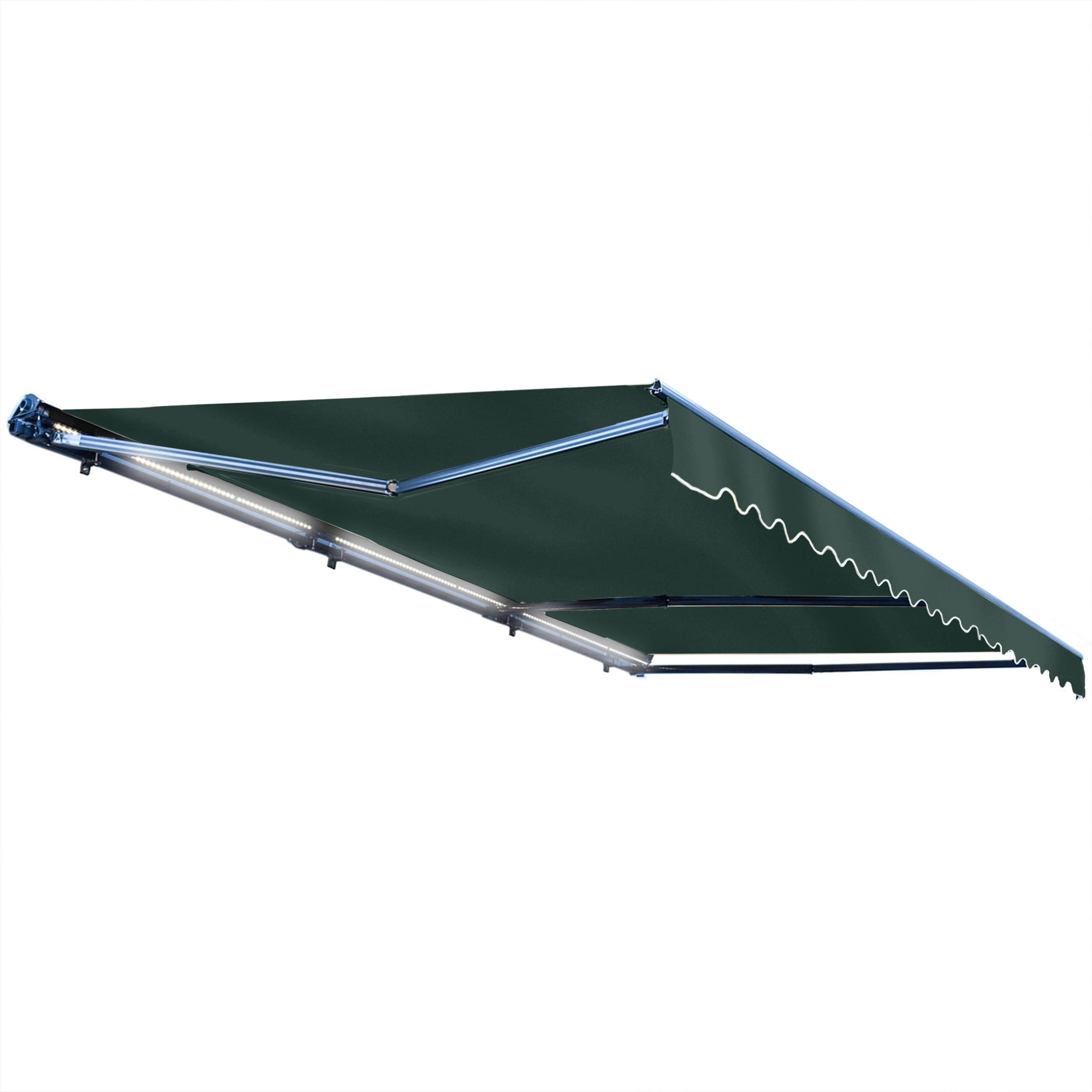 Semi-Cassette Motorized Patio Awning with LED Lights - Moroccan Collection
