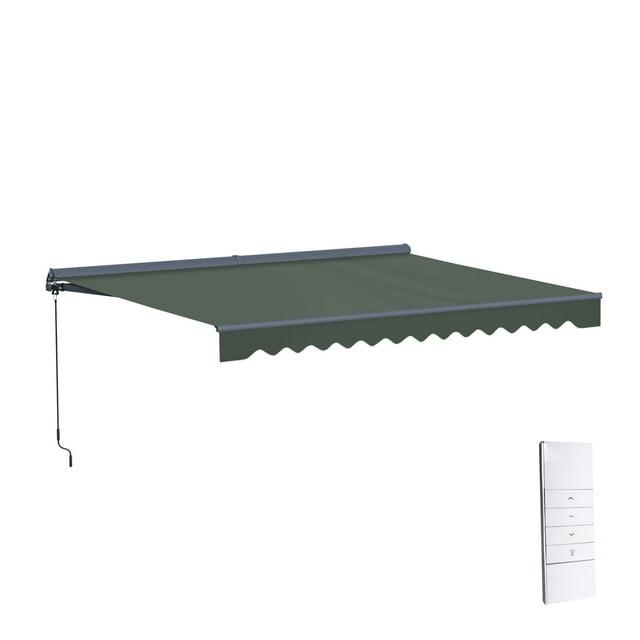 Semi-Cassette Motorized Patio Awning with LED Lights - Moroccan Collection