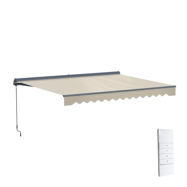 Semi-Cassette Patio Awning with LED Lights - Moroccan Collection