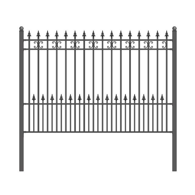 ALEKO Venice 62.8'' H x 66'' W Black Metal Fencing