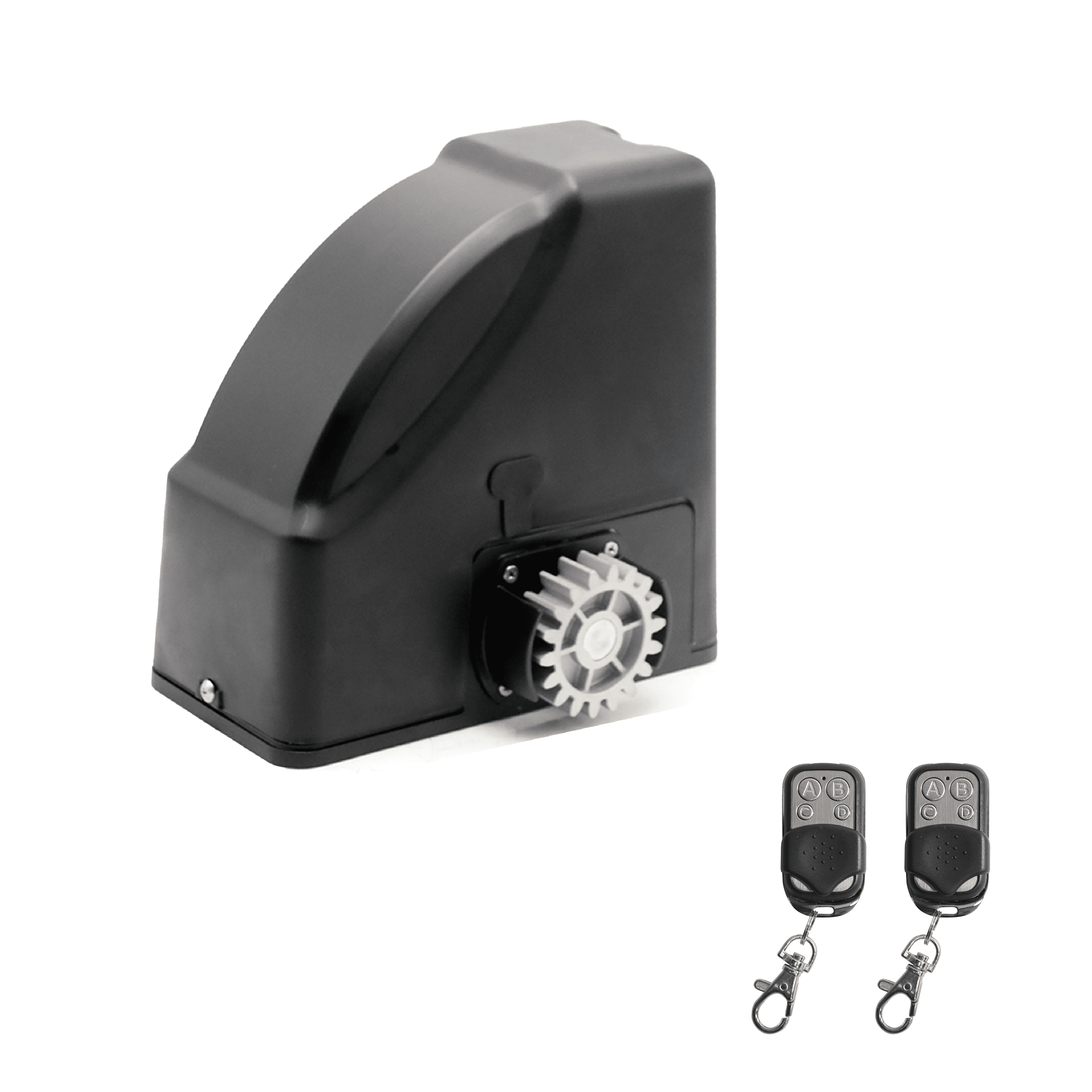 Black Gear Rack Driven Sliding Gate Opener with Remotes