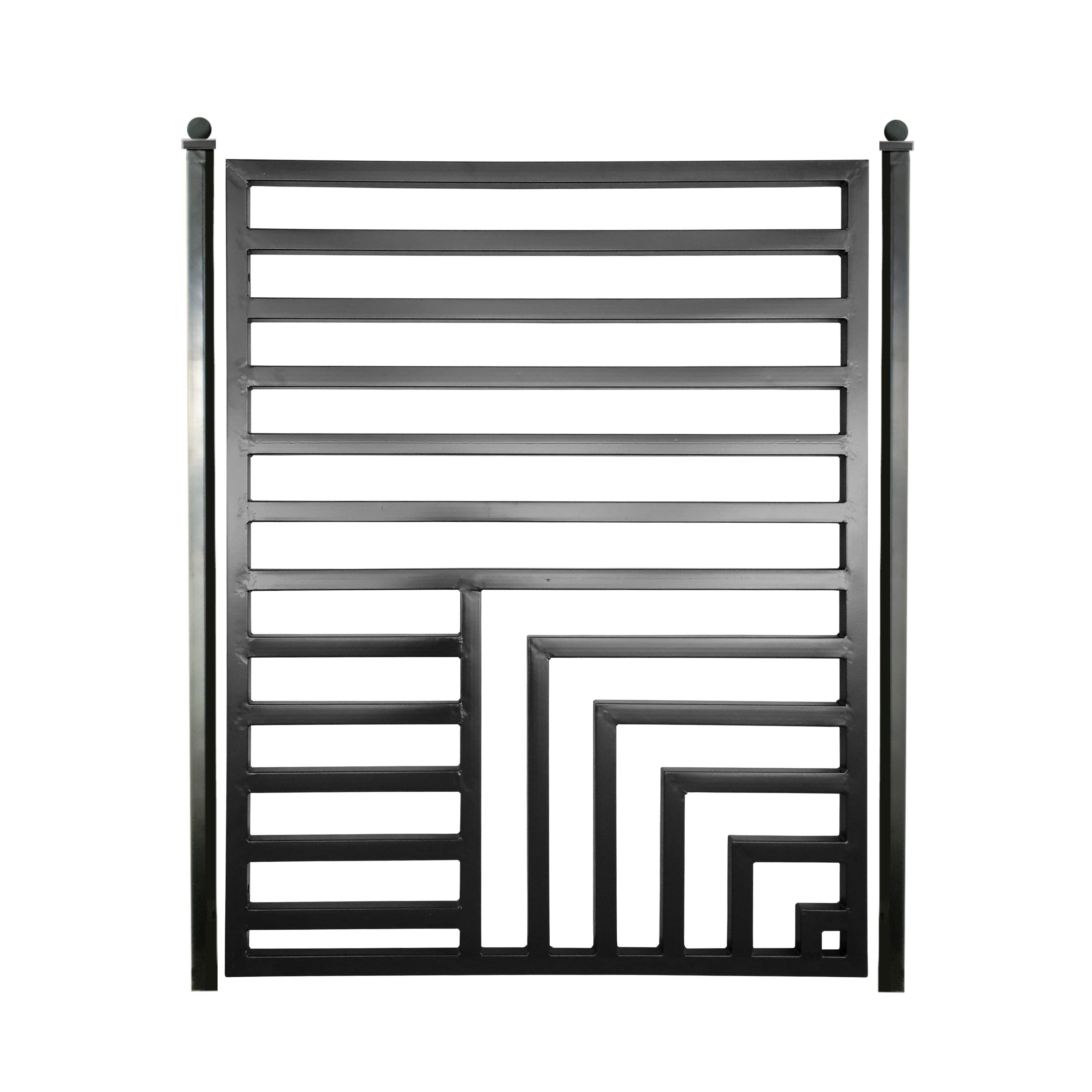 Florence Style Black Galvanized Steel Pedestrian Gate 5 x 4 ft