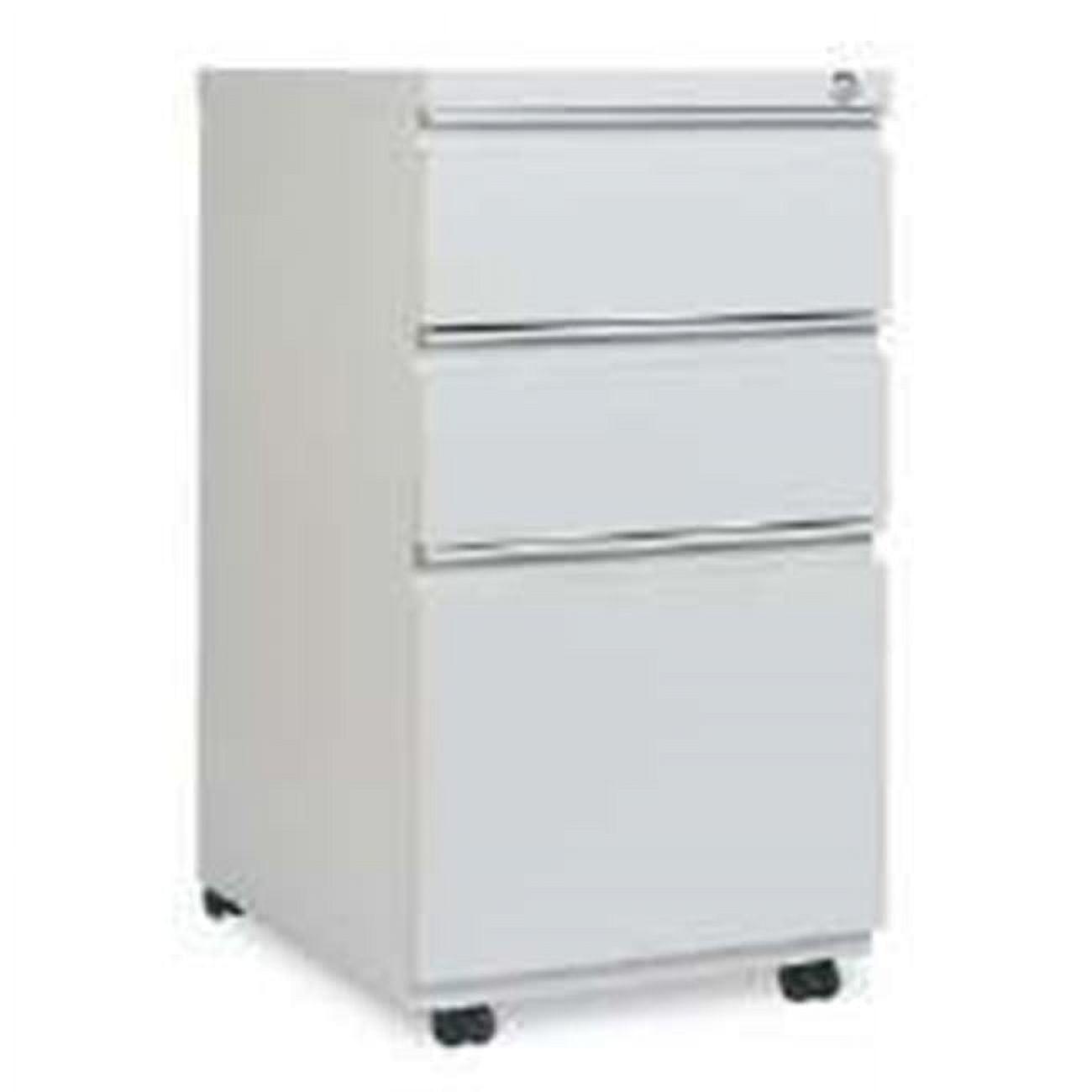 Light Gray 3-Drawer Mobile Pedestal File Cabinet, Legal Size