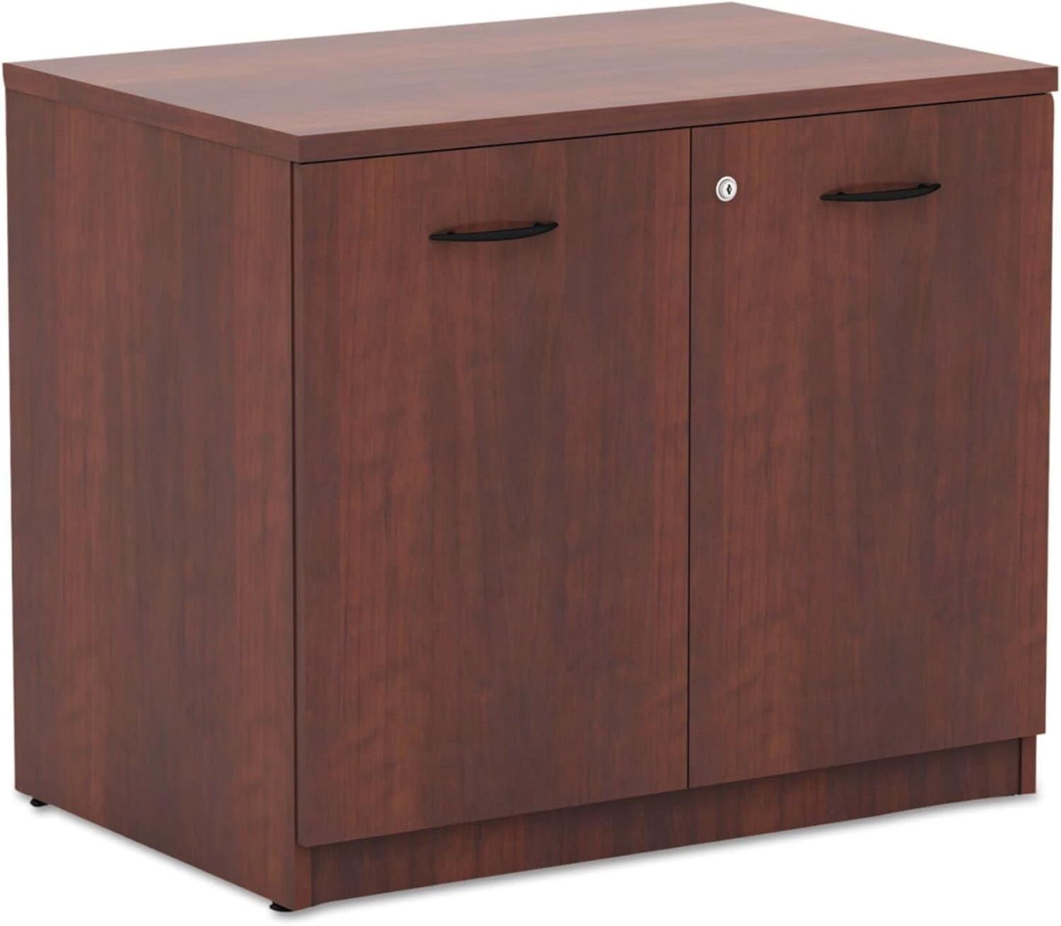 Espresso Lockable Freestanding Office Storage Cabinet