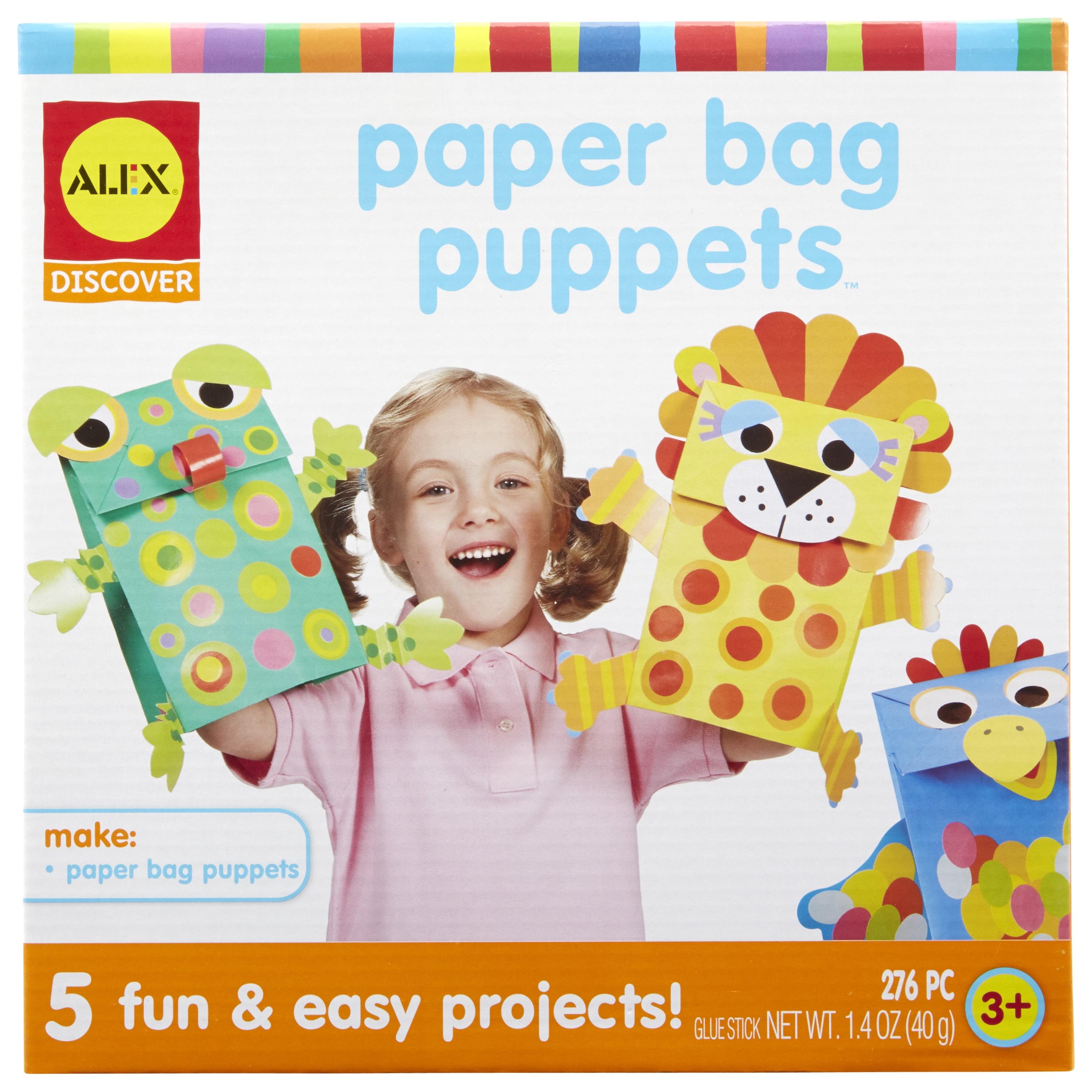 ALEX Discover Multicolor Paper Bag Puppet Craft Kit