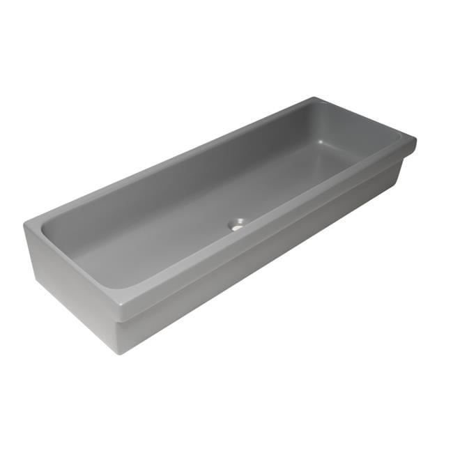 Alfi Brand 48" Fireclay Rectangular Semi-Recessed Vessel Bathroom Sink