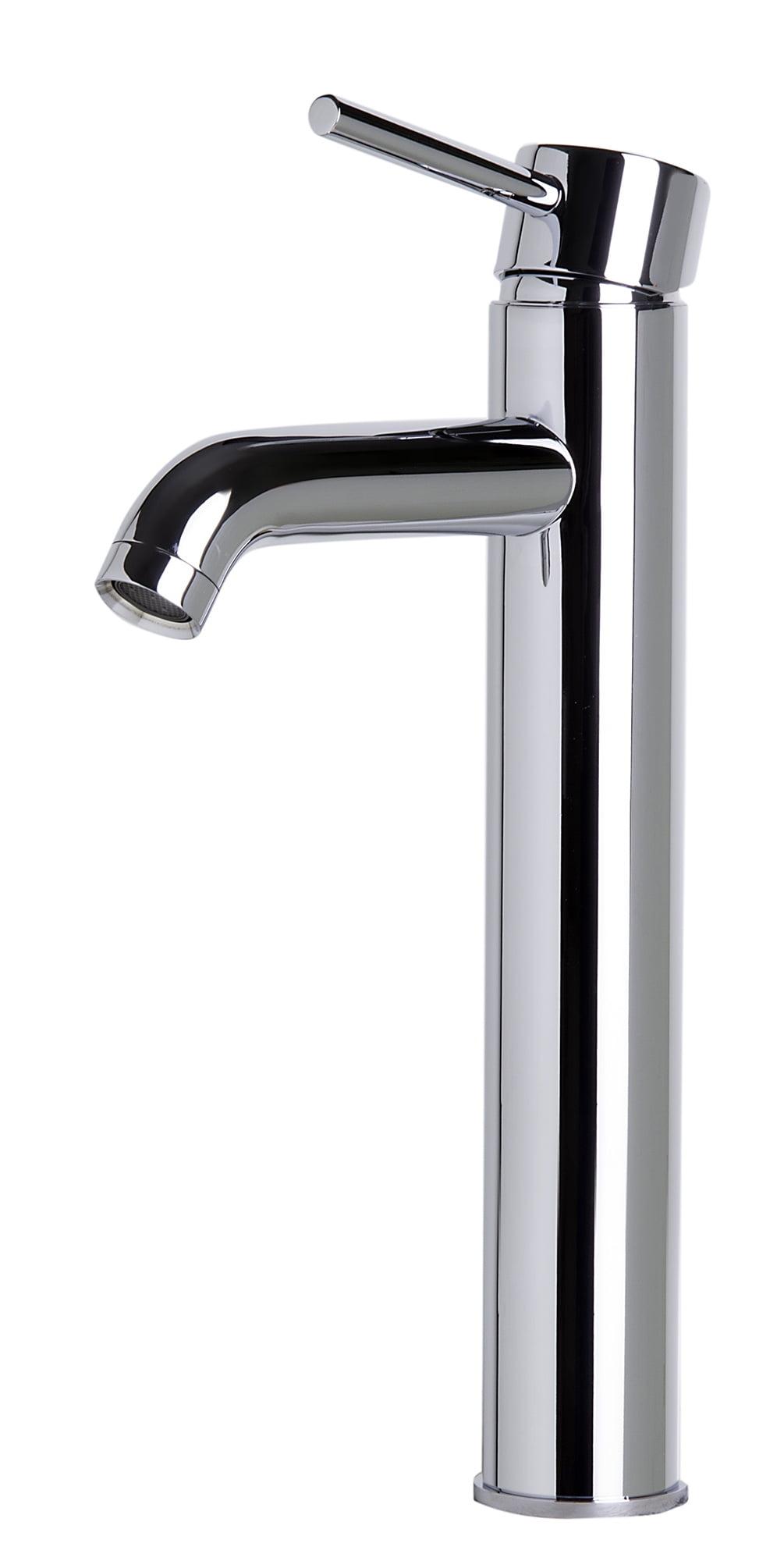 Tall Polished Chrome Single Lever Vessel Sink Faucet