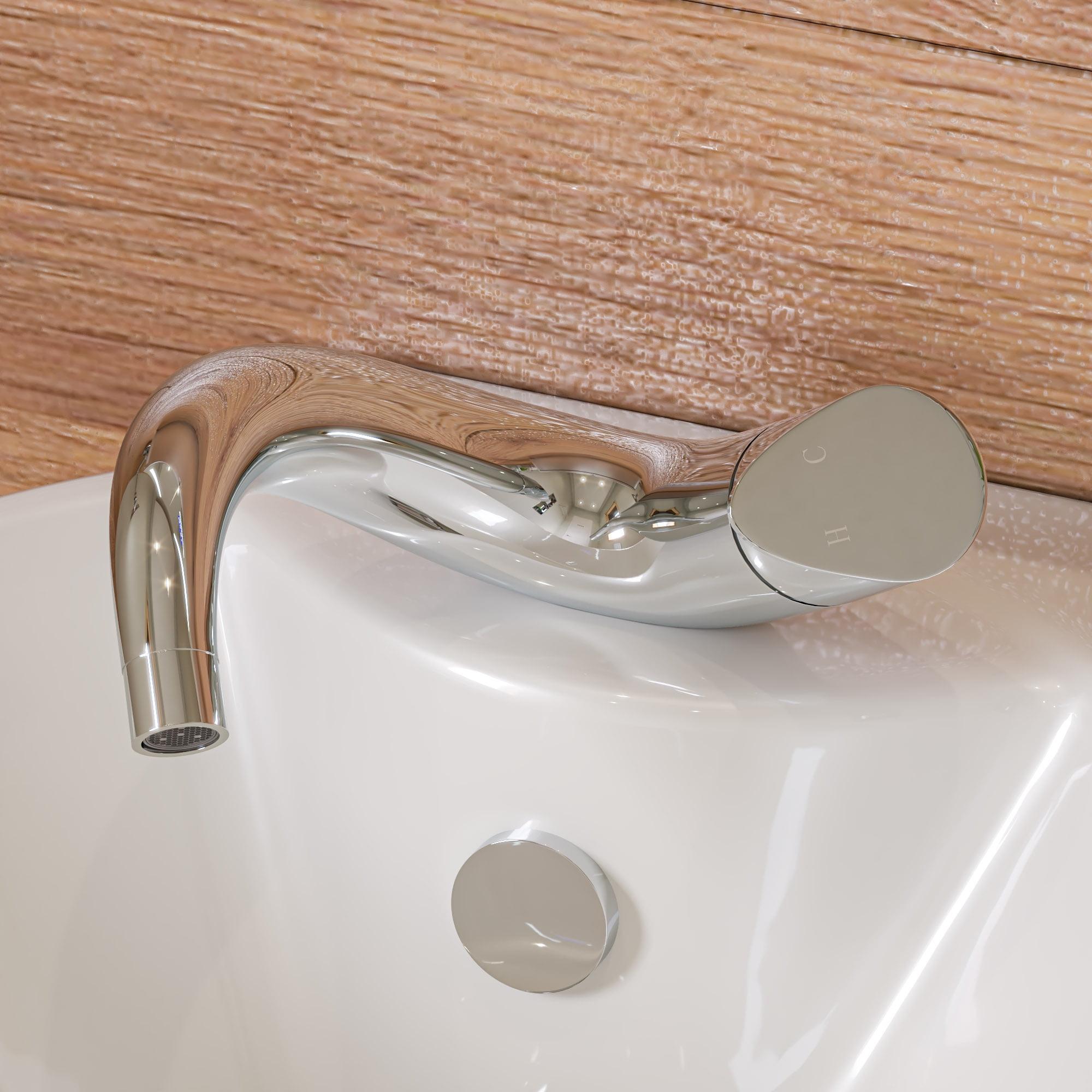 Wave Polished Chrome Single Lever Bathroom Faucet