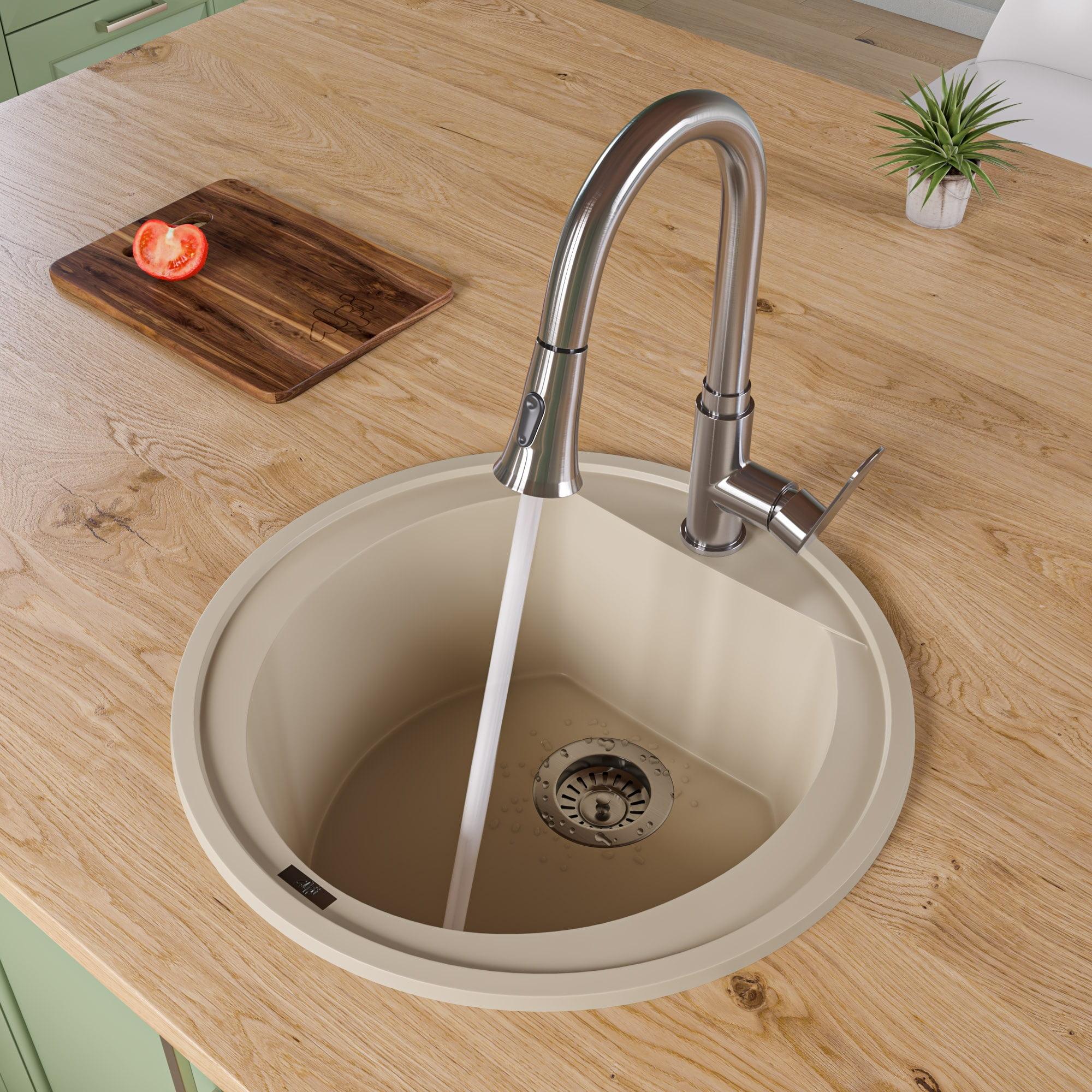 20.13'' L Drop-In Single Bowl Granite Kitchen Sink