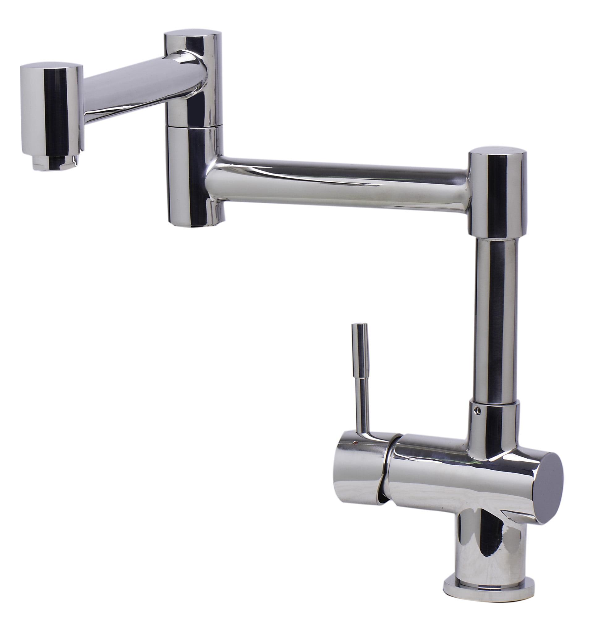 Polished Stainless Steel Retractable Kitchen Faucet with Pull-out Spray