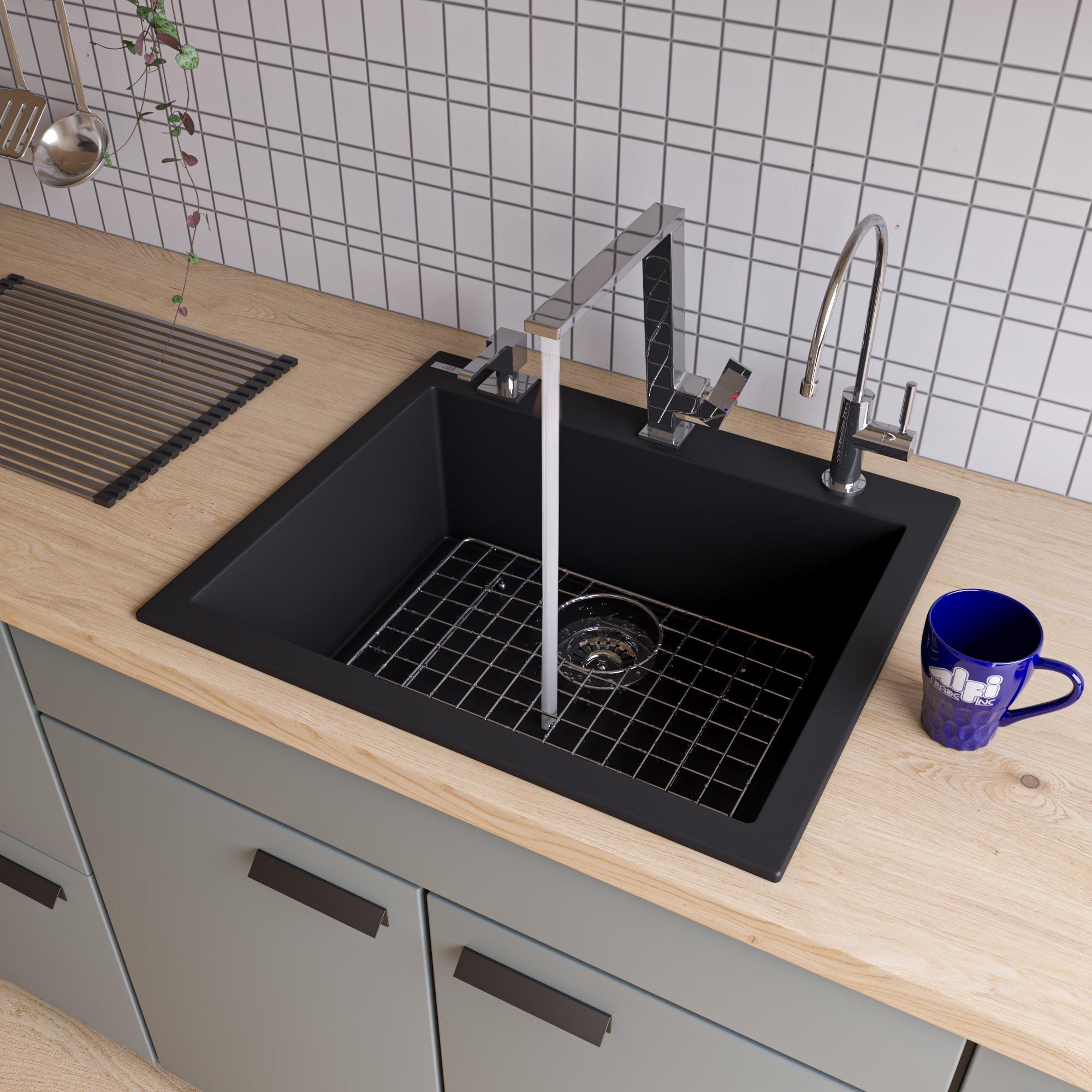 23.63'' L Drop-In Single Bowl Granite Kitchen Sink