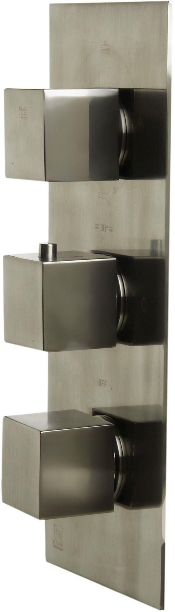 Concealed 4-Way Thermostatic Valve ShowerMixer with Square Knobs