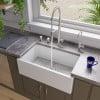 30'' White Fireclay Farmhouse Single Bowl Kitchen Sink