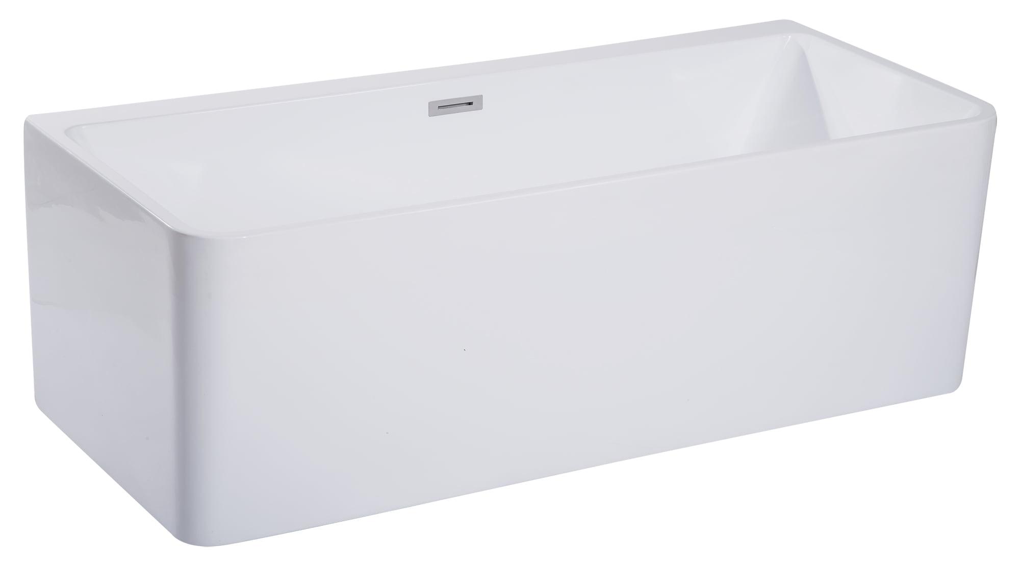 67'' White Freestanding Acrylic Soaking Bathtub