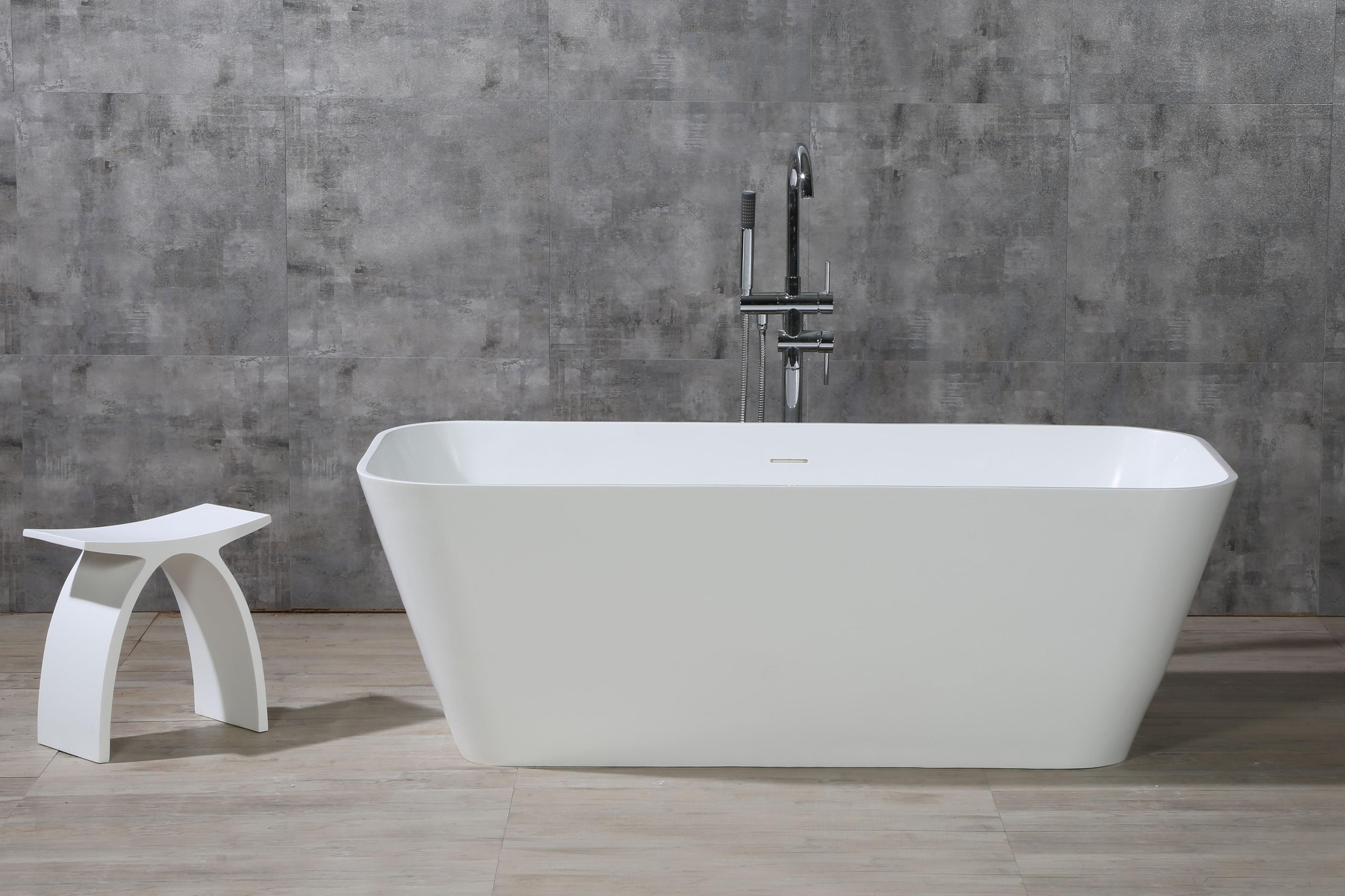 67.75'' x 31.25'' Freestanding Soaking Solid Surface Bathtub