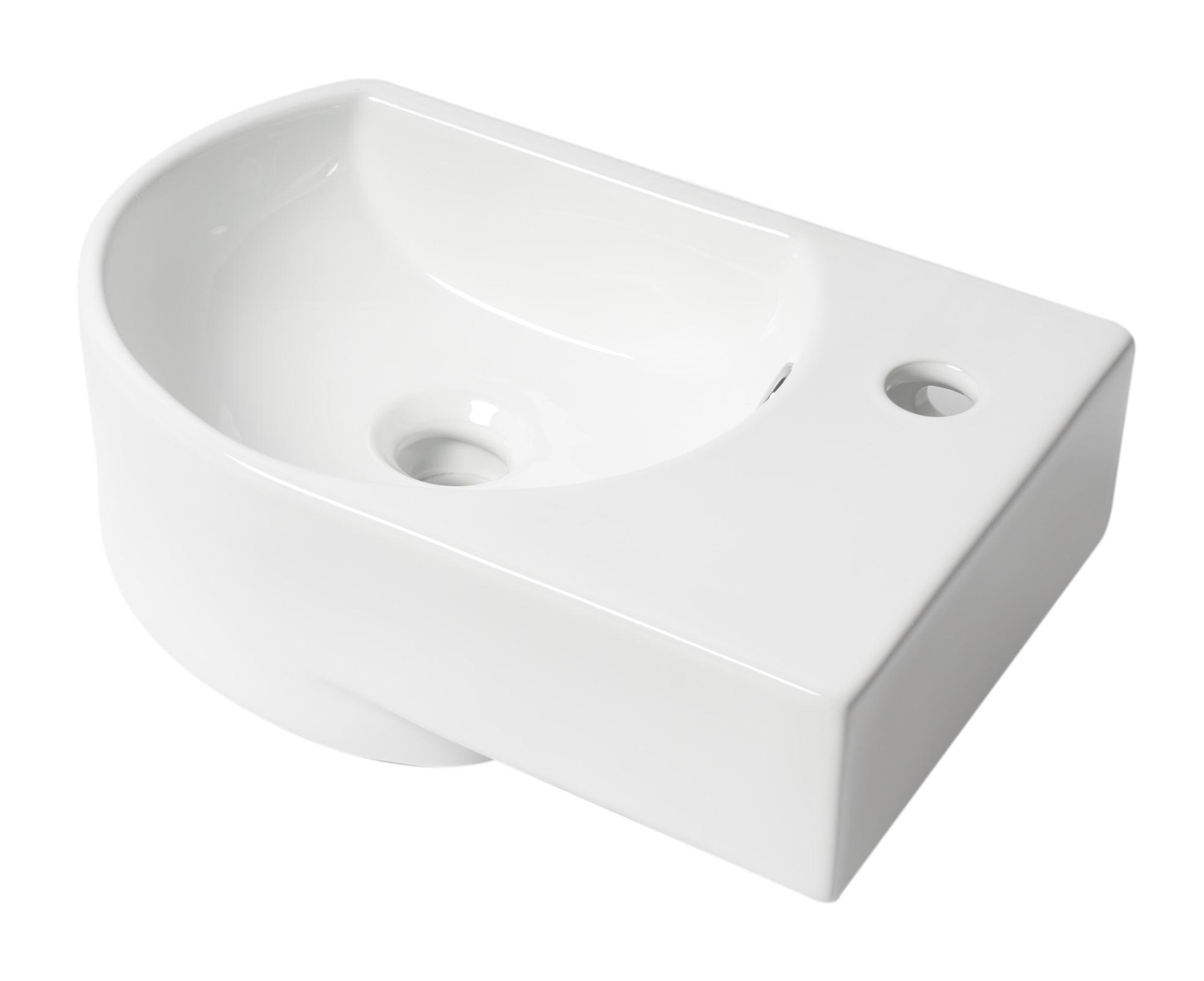 Alfi Brand 10.63'' White Porcelain Oval Bathroom Sink with Overflow