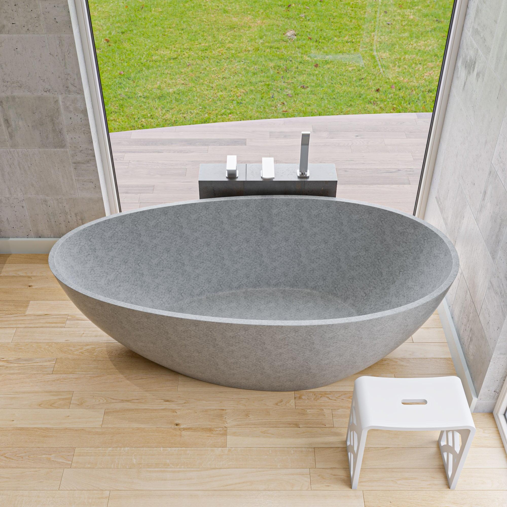 72'' x 35.4'' Soaking Stone Bathtub