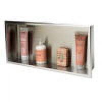 Brushed Stainless Steel Horizontal Shower Niche Shelf 24 x 12