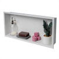 Matte White Stainless Steel 24" Horizontal Shower Shelf Niche