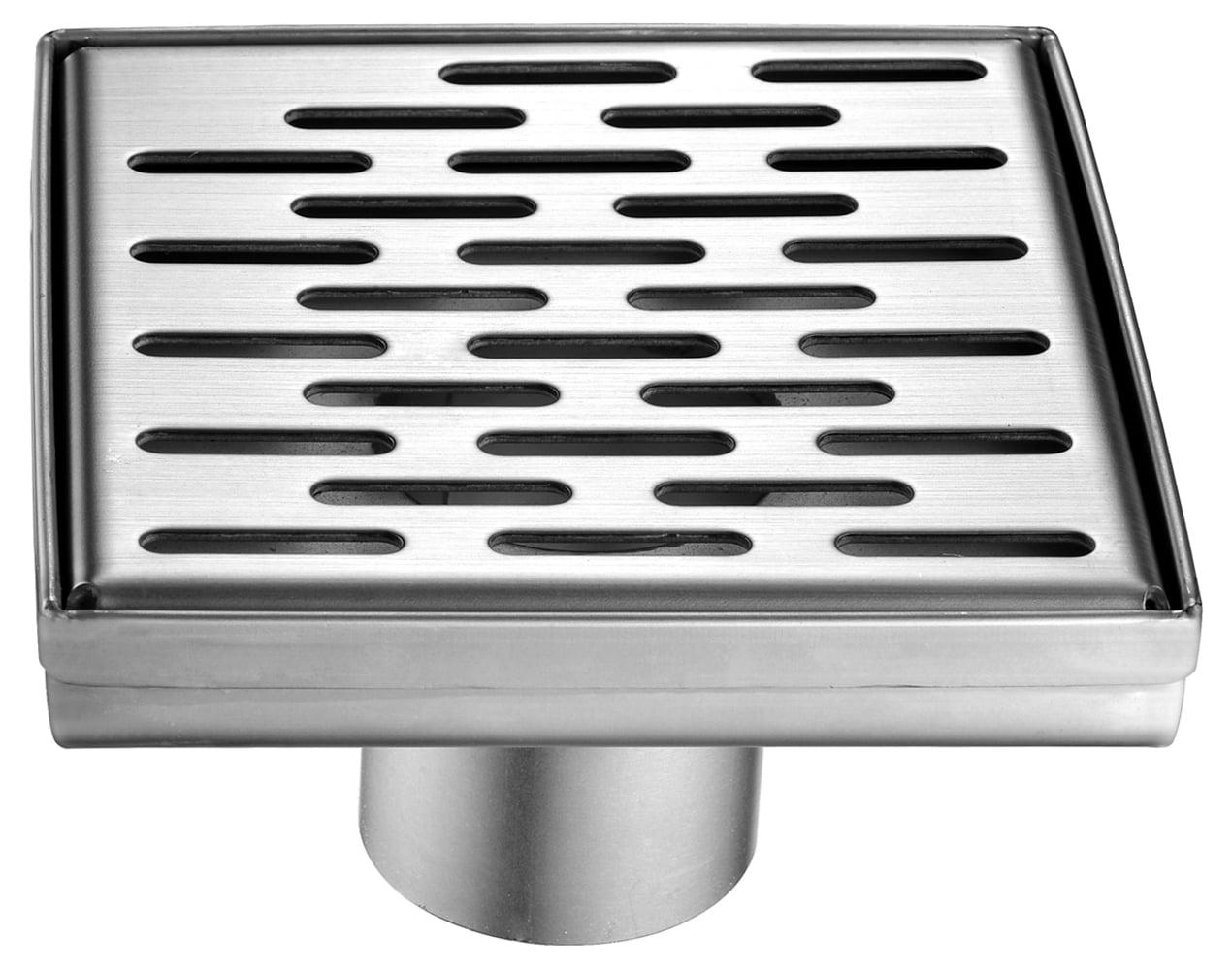 5.25'' Square Silver Stainless Steel Shower Drain