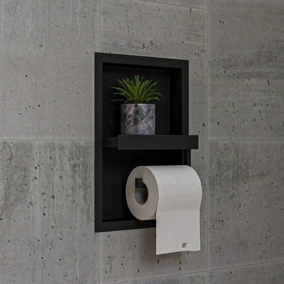 Alfi Brand PVD Stainless Steel Recessed Toilet Paper Holder / Bathroom Niche ABTPNC88-BLA