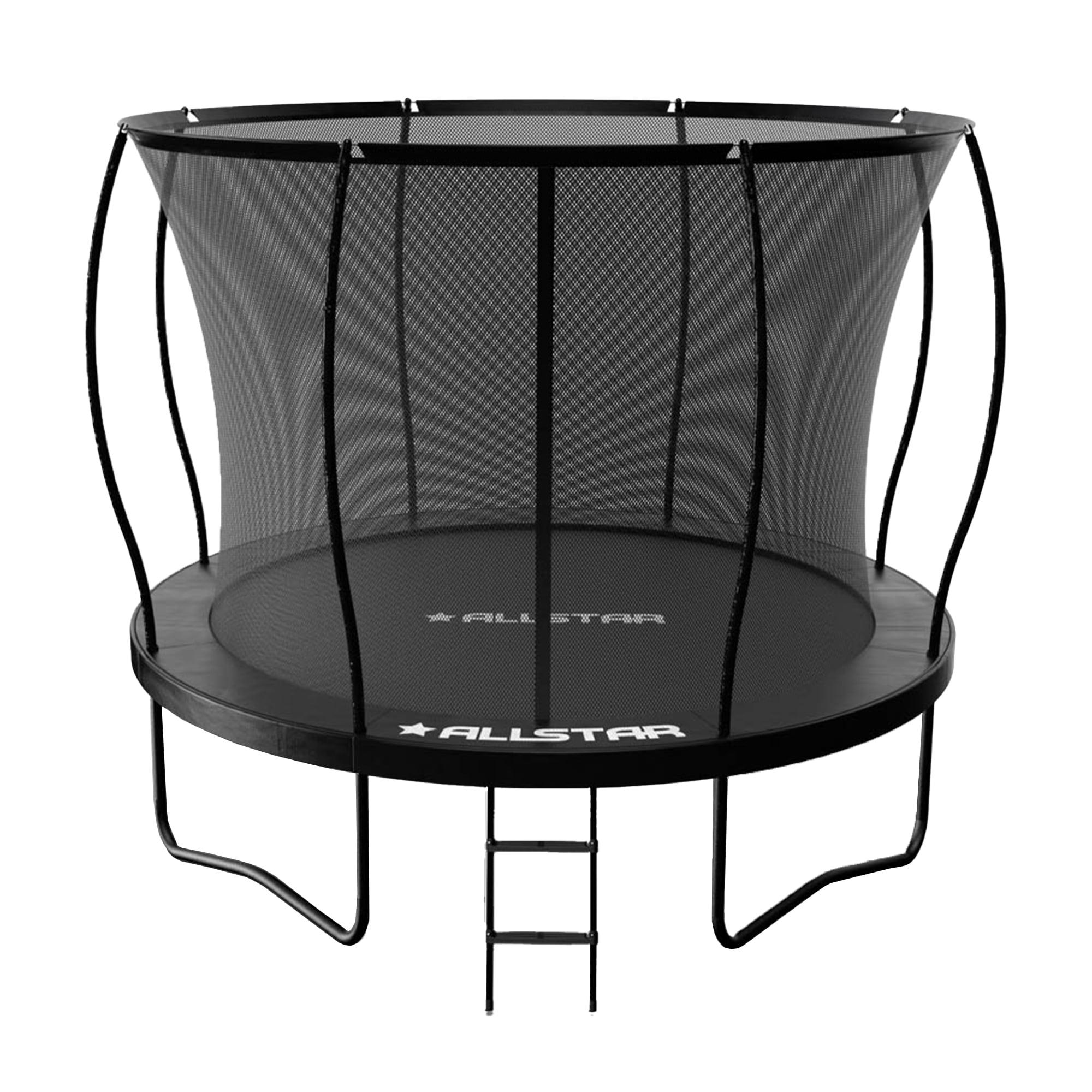 Allstar 10-Foot Black Round Trampoline with Enclosure and Ladder