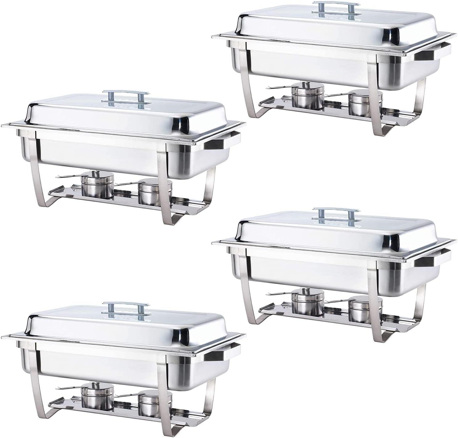ALPHA LIVING 4 Pack 8QT Chafing Dish High Grade Stainless Steel Chafer Complete Set, 8 QT - Grey
