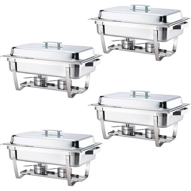 ALPHA LIVING 4 Pack 8QT Chafing Dish High Grade Stainless Steel Chafer Complete Set, 8 QT - Grey