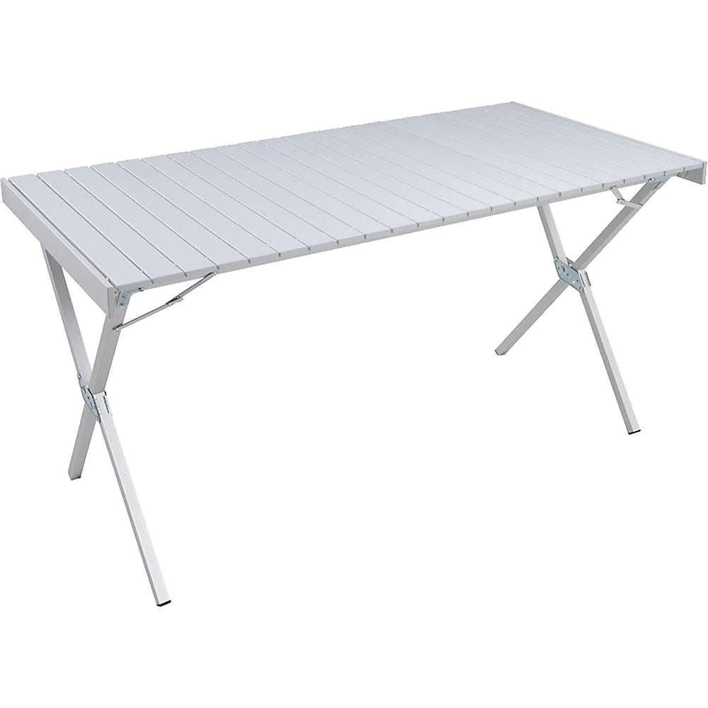 Silver Aluminum Folding Camping Dining Table with X-Frame