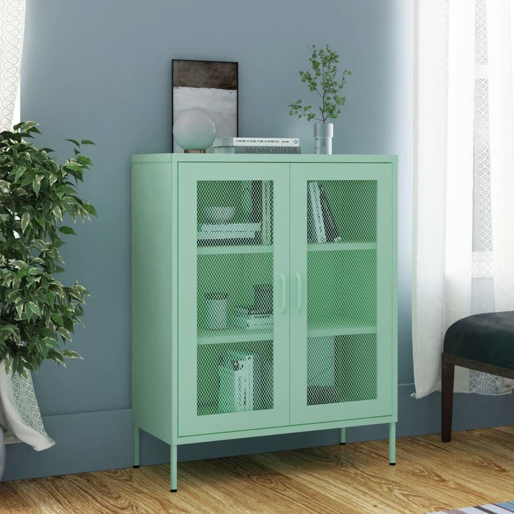 Mint Steel Office Storage Cabinet with Adjustable Shelves