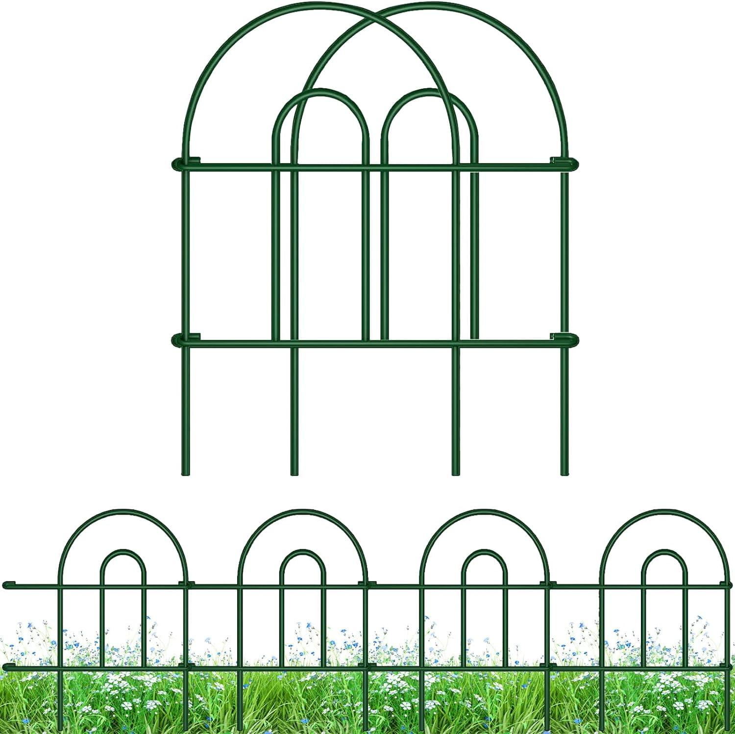Amagabeli 35panels Decorative Garden Fence 18inchl x 50ft Border Animal Barrier Fence Border Green Thicken