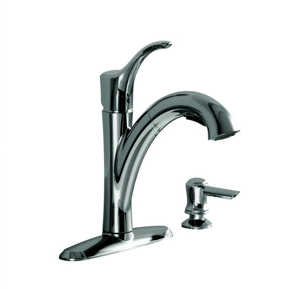 Mesa Chrome Single Handle Pull-Out Kitchen Faucet with Soap Dispenser