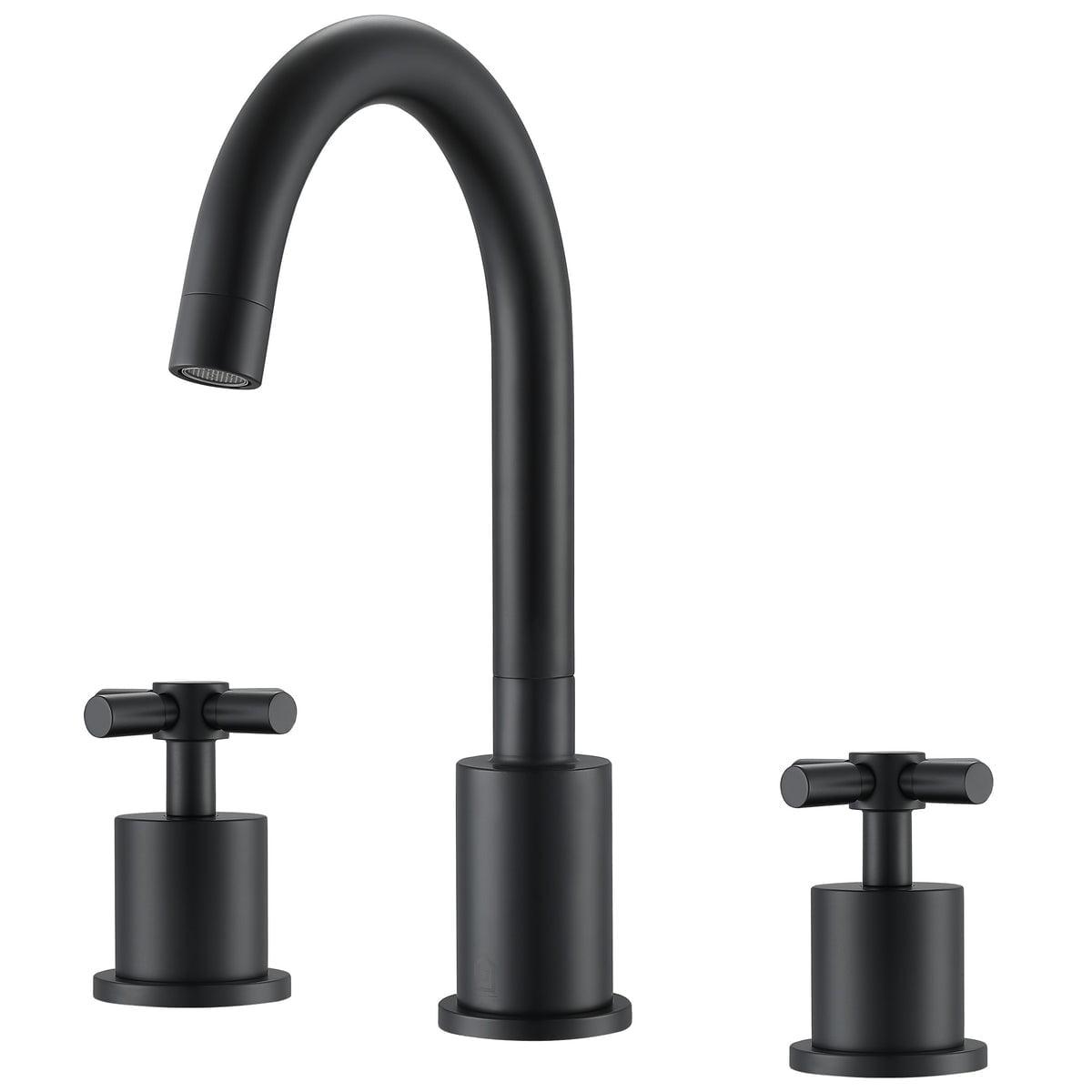 Matte Black Stainless Steel Widespread Bathroom Faucet