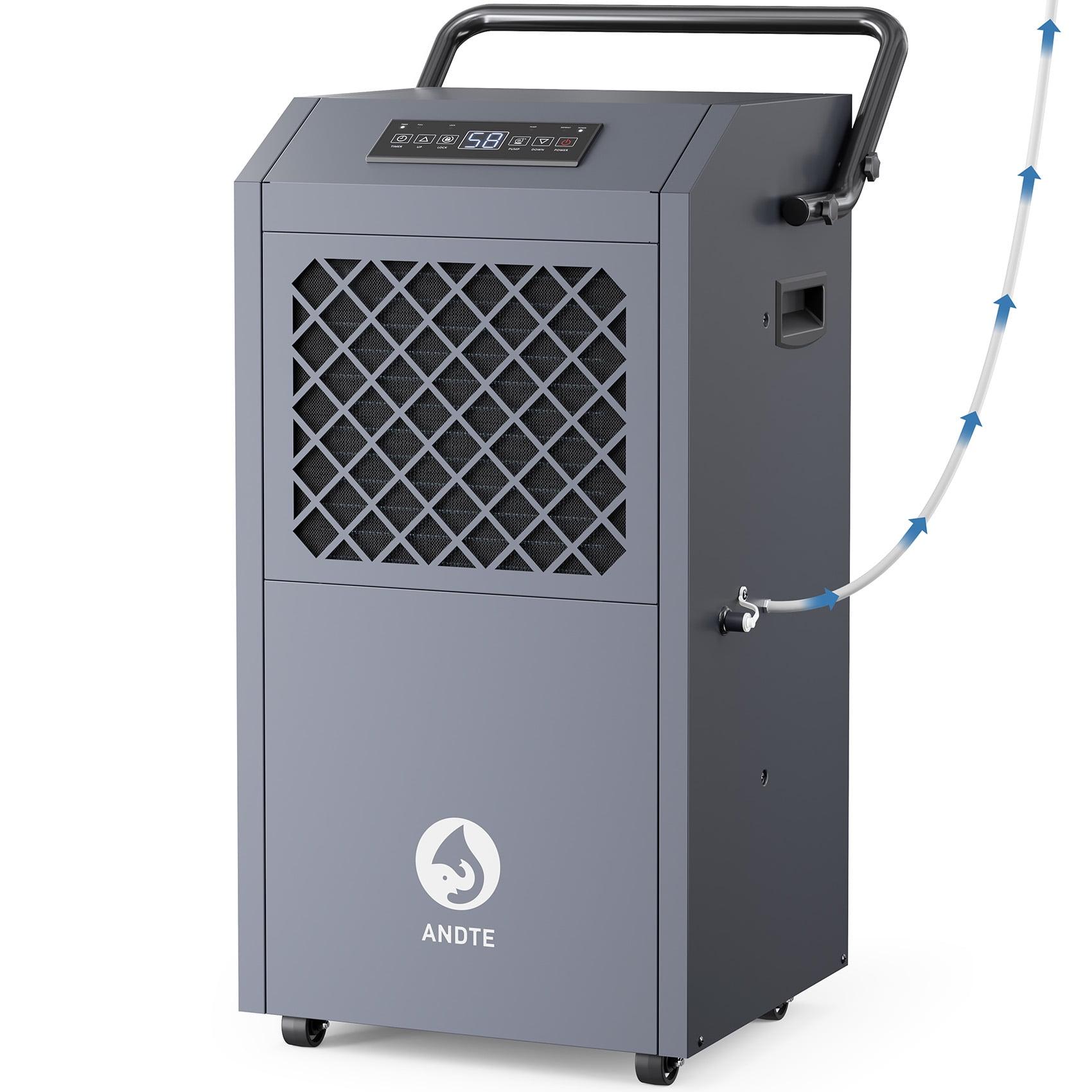 ANDTE 190 Pints Commercial Dehumidifier with Pump, Dehumidifier for Basement with Drain Hose