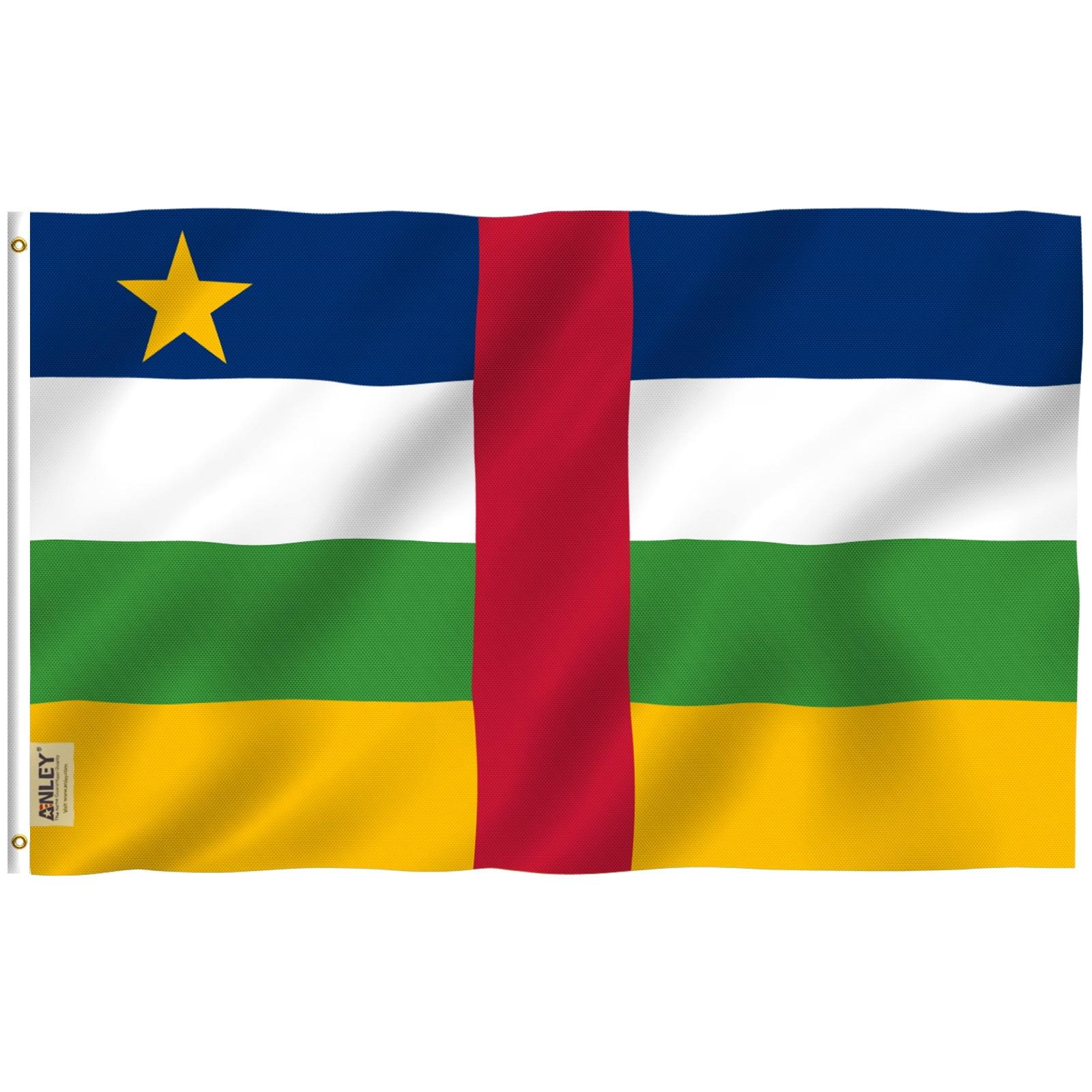 Central African Republic Polyester Flag with Brass Grommets 3x5 Feet