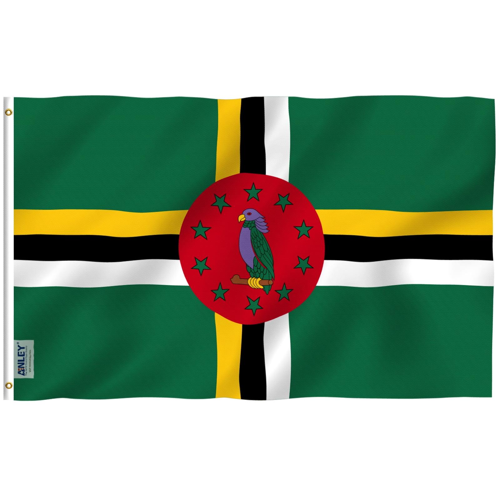 Fly Breeze 3x5 Feet Dominica Flag with Brass Grommets