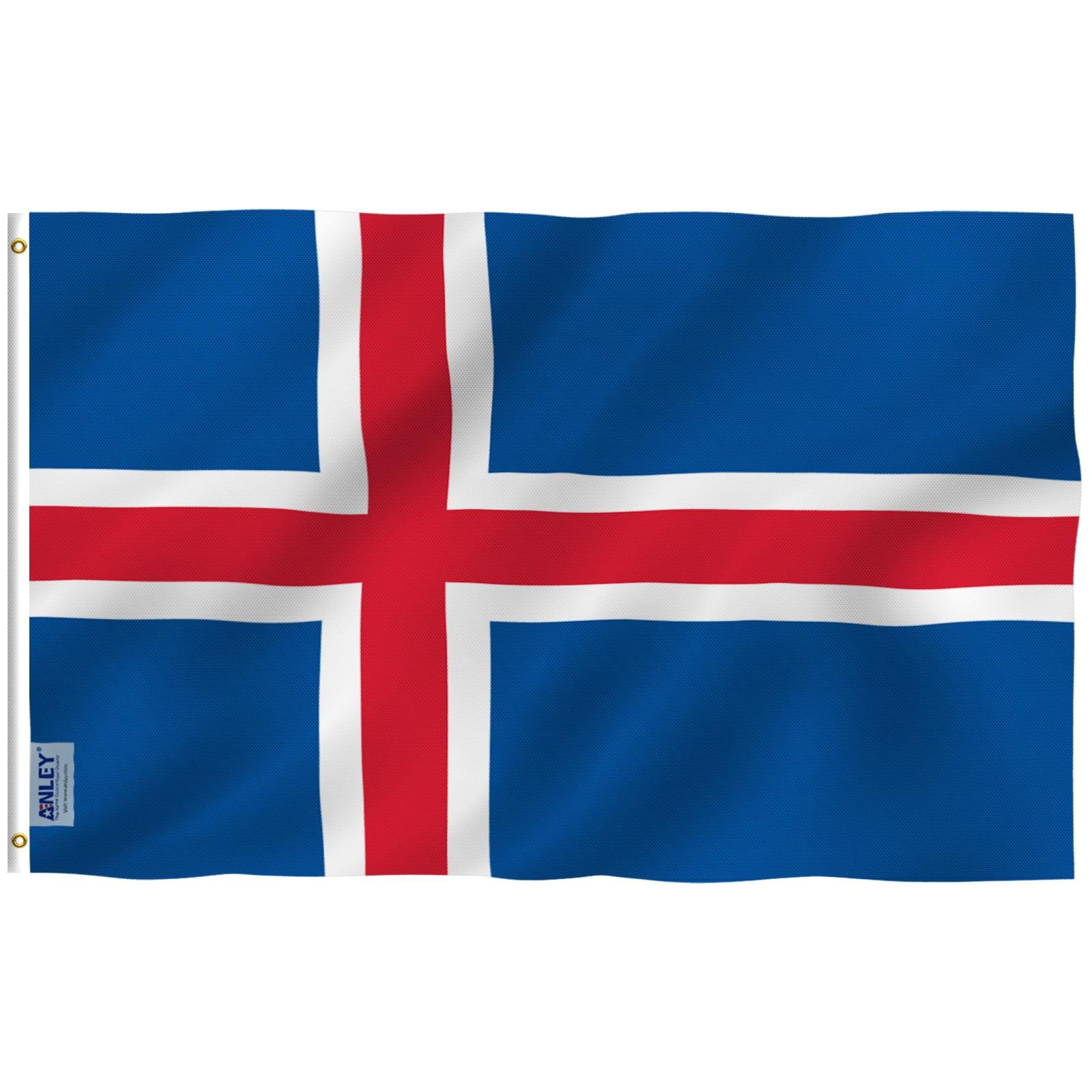 ANLEY 3x5 Foot Iceland Flag - Iceland National Country Flags Polyester