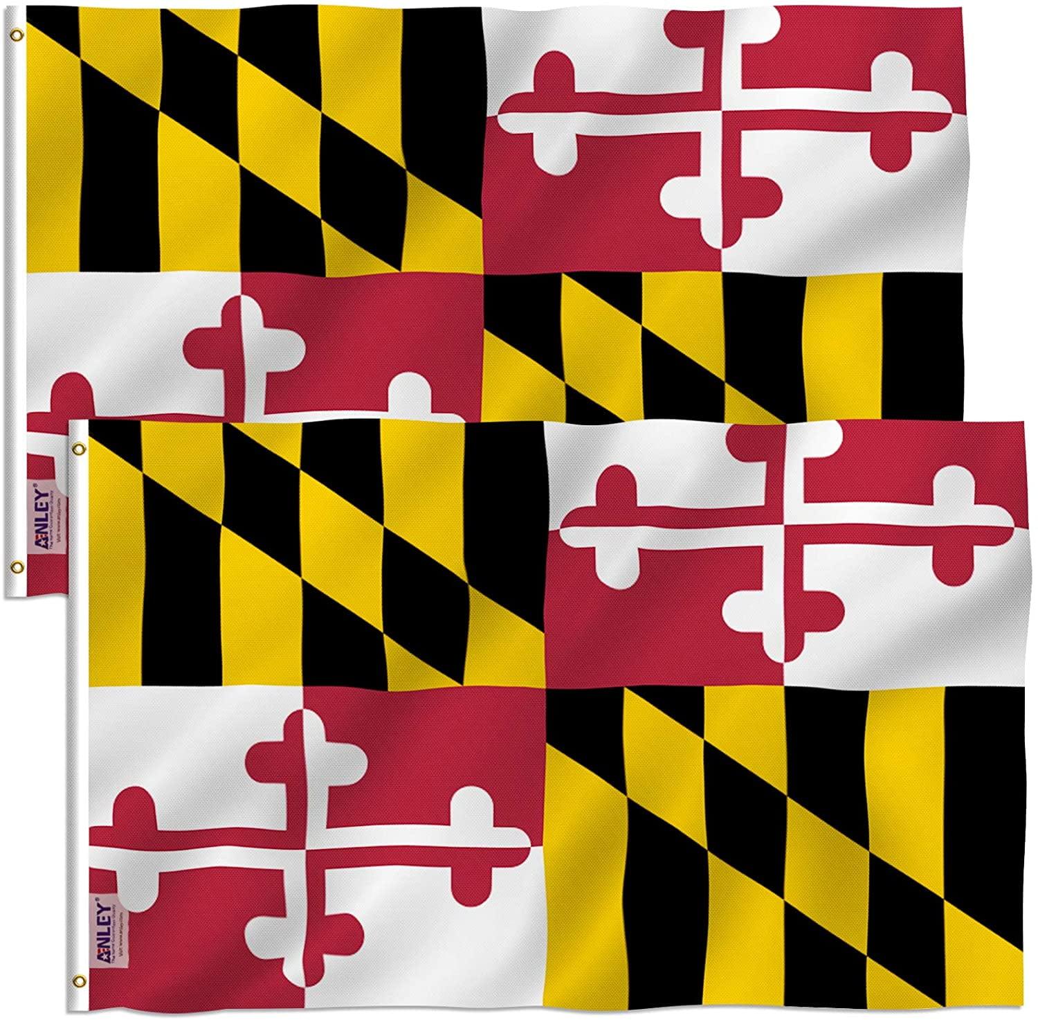 Maryland State 3x5 Foot Polyester Flag Pack of 2