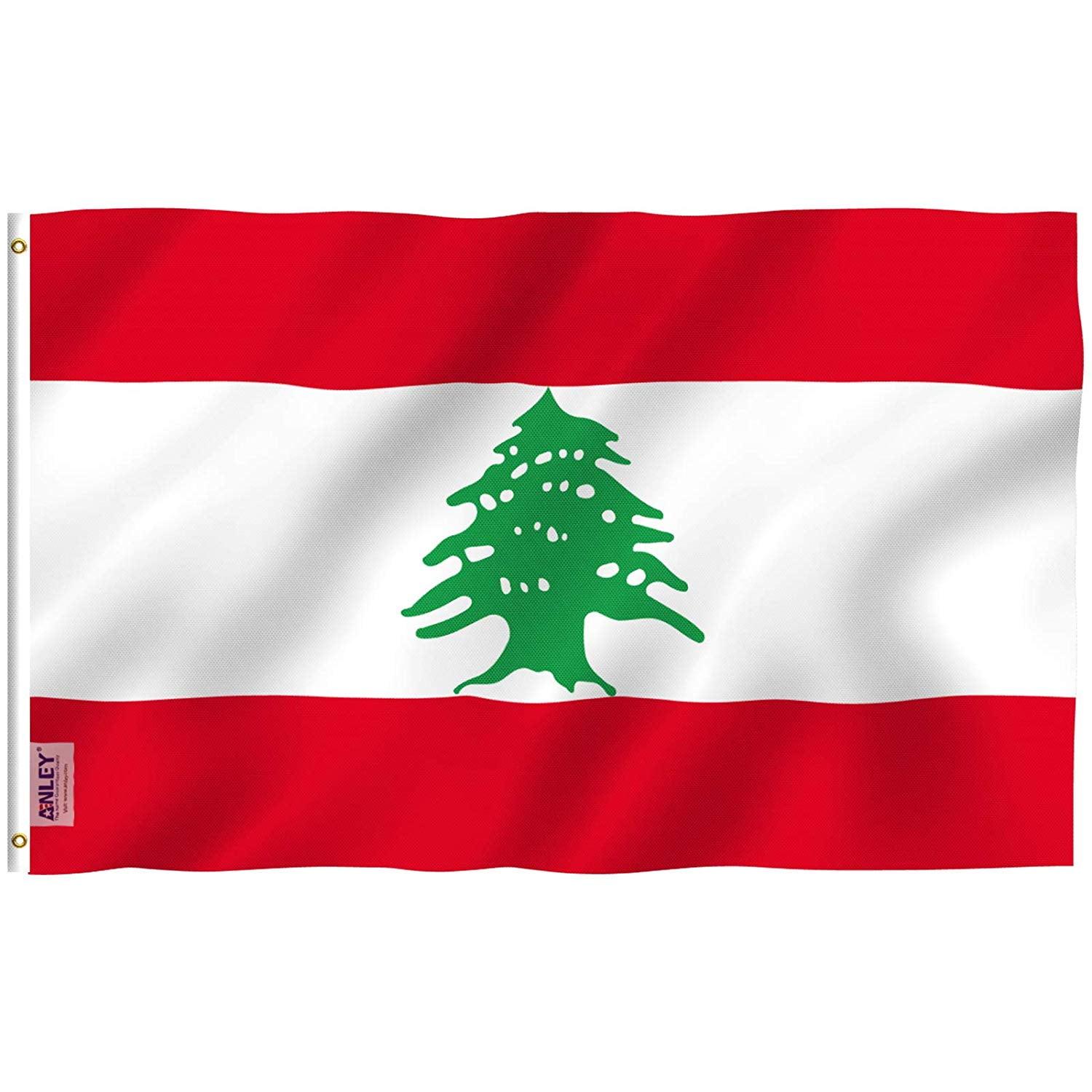 Fly Breeze 3x5 Feet Lebanon Flag with Brass Grommets