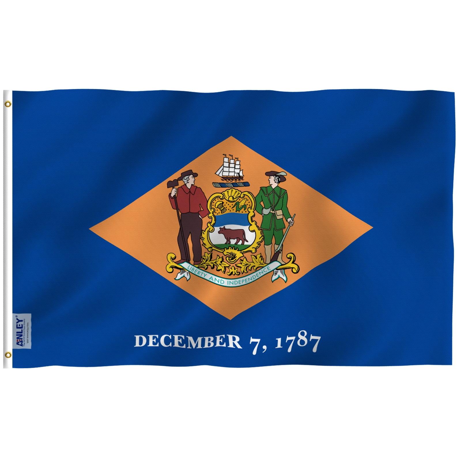 Fly Breeze 3x5 Foot Delaware State Polyester Flag with Brass Grommets