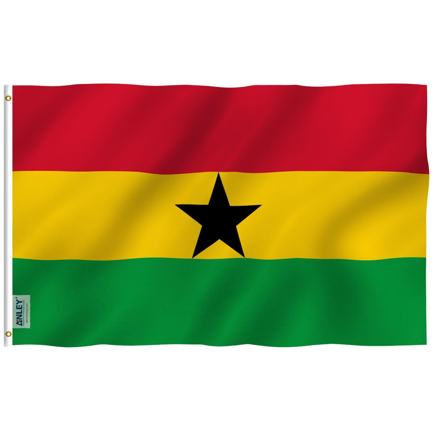 Ghana 3x5 Foot Polyester National Flag with Brass Grommets