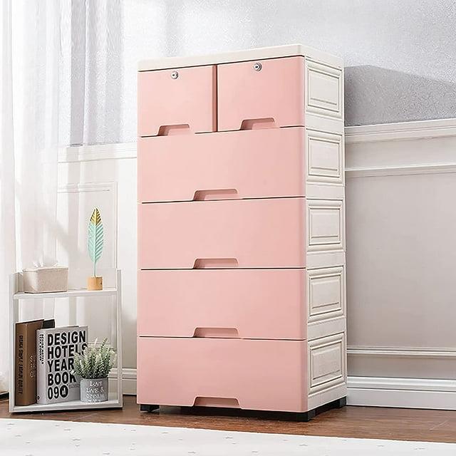Plastic Storage Dresser Bedroom 6 Drawer Clothes Organizer Tower Cabinet Office