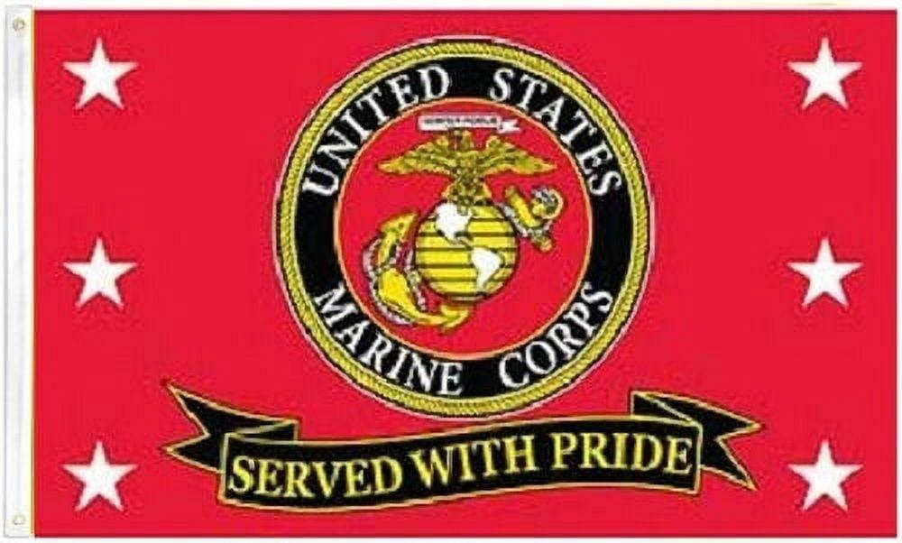 ANT Enterprises 3' x 5' Polyester US Marine Corps Served with Pride Full Sized Outdoor Flag