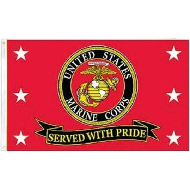 ANT Enterprises 3' x 5' Polyester US Marine Corps Served with Pride Full Sized Outdoor Flag