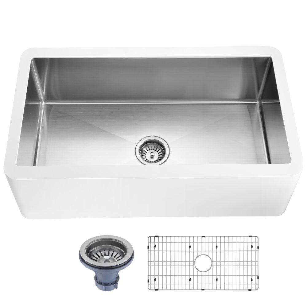 Apollo 36'' L Farmhouse / Apron Single Bowl Solid Surface Kitchen Sink